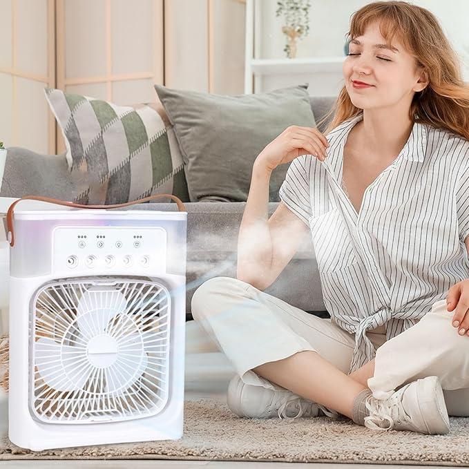 USB Portable Mist Fan – Mini Air Cooler & Humidifier for Home, Office & Travel Use