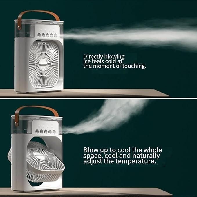 USB Portable Mist Fan – Mini Air Cooler & Humidifier for Home, Office & Travel Use
