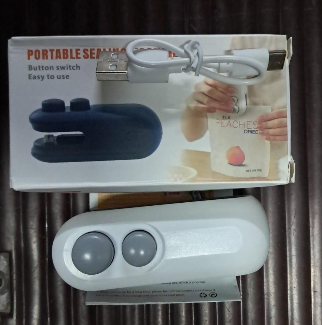 Portable Mini Sealing Machine 2-in-1 USB Rechargeable Magnetic Bag Sealer with Cutter