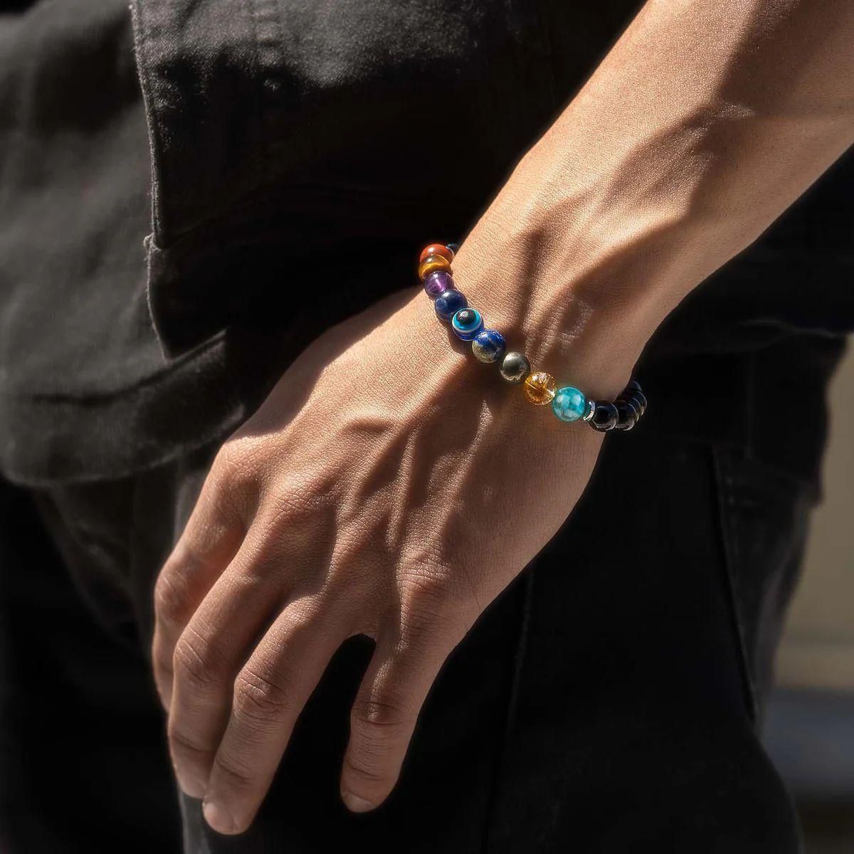 Super 9 Chakra Healing Stone Bracelet | Unisex Energy Beads for Men & Women