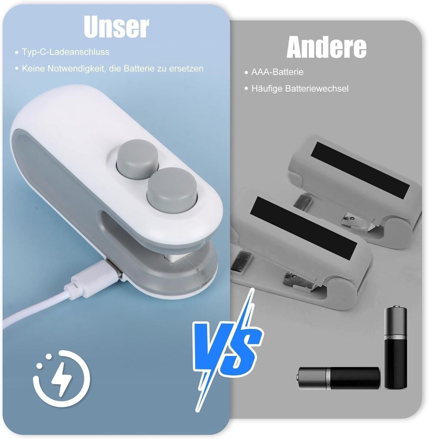 Portable Mini Sealing Machine 2-in-1 USB Rechargeable Magnetic Bag Sealer with Cutter