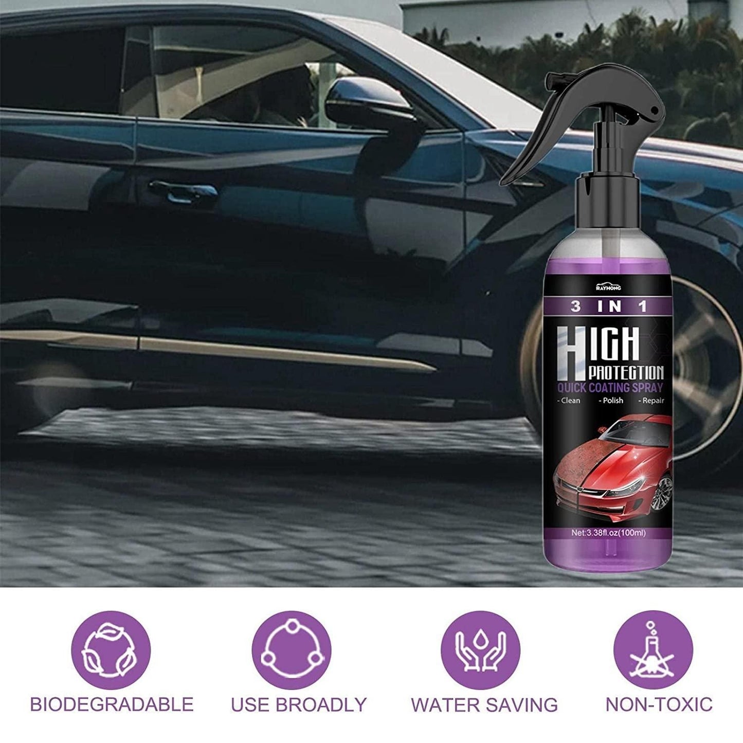 Hydrophobic Polish Nano Coating Agent – Ultimate Car Scratch Spray for Polishing, Protection & Shine (Pack of 2)