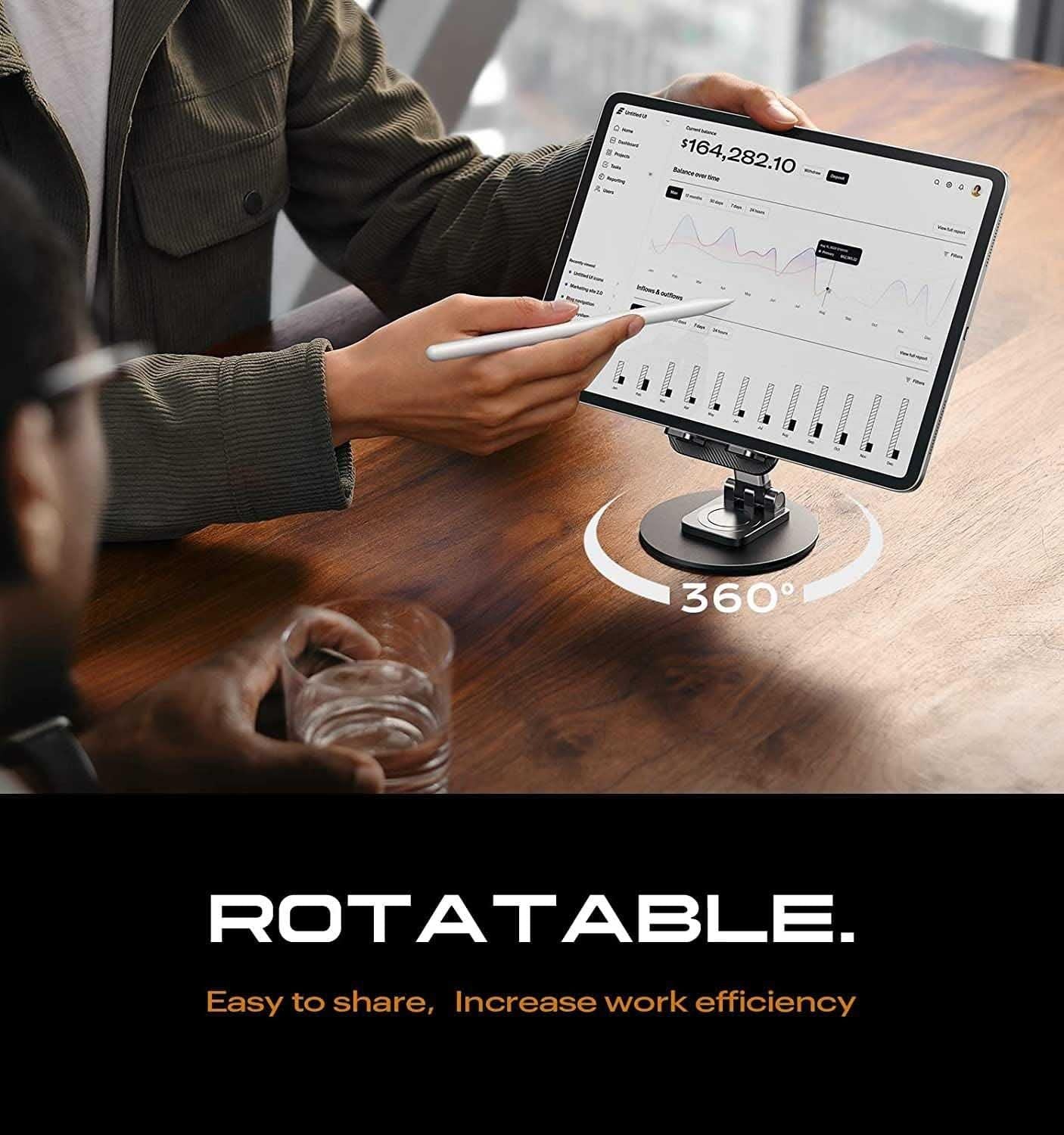 Mobile Phone Stand with 360° Rotation | Adjustable Height & Angle Holder for Desk