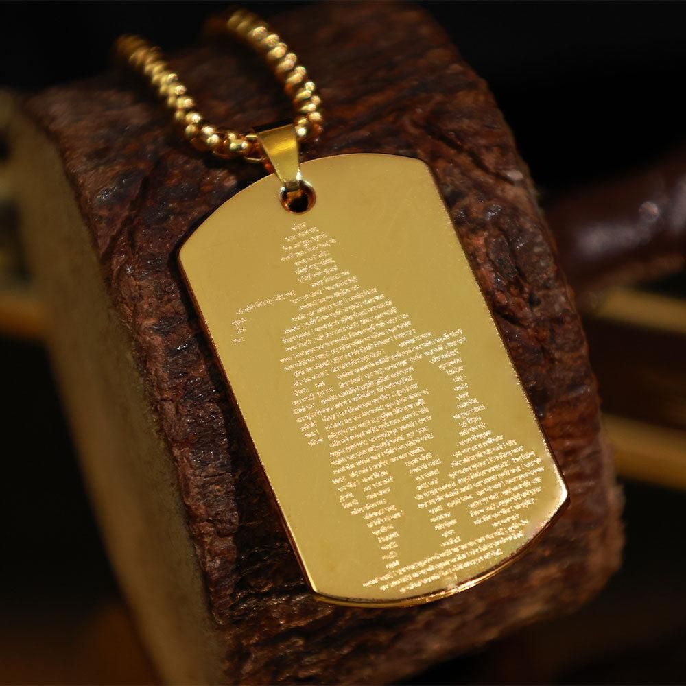 Golden Hanuman Chalisa Pendant with Chain – Gold-Plated Spiritual Locket for Men