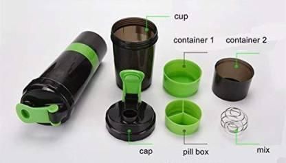 Spider Protein Shaker Bottle – 600ml Gym Sipper with Dual Compartments | BPA-Free