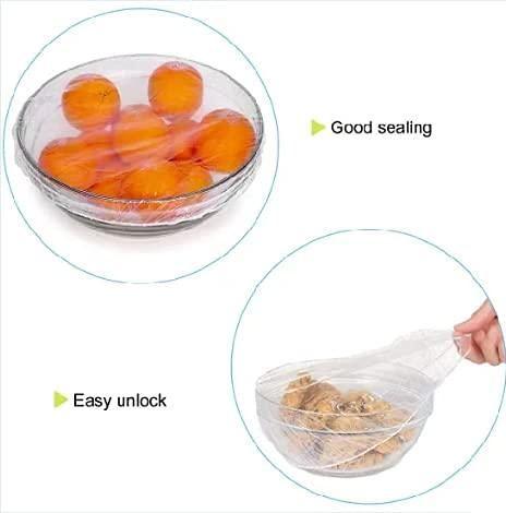 Reusable Elastic Food Storage Plastic Covers – 100 Pack, 20-Inch, White, for Bowls & Plates