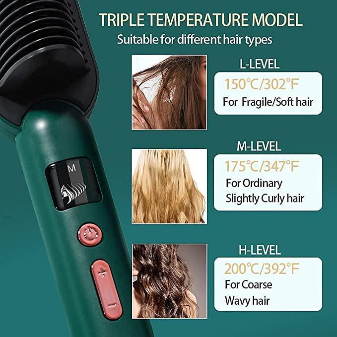 Professional Electric Hair Straightener Comb Brush – Effortless Styling with 5 Temperature Settings