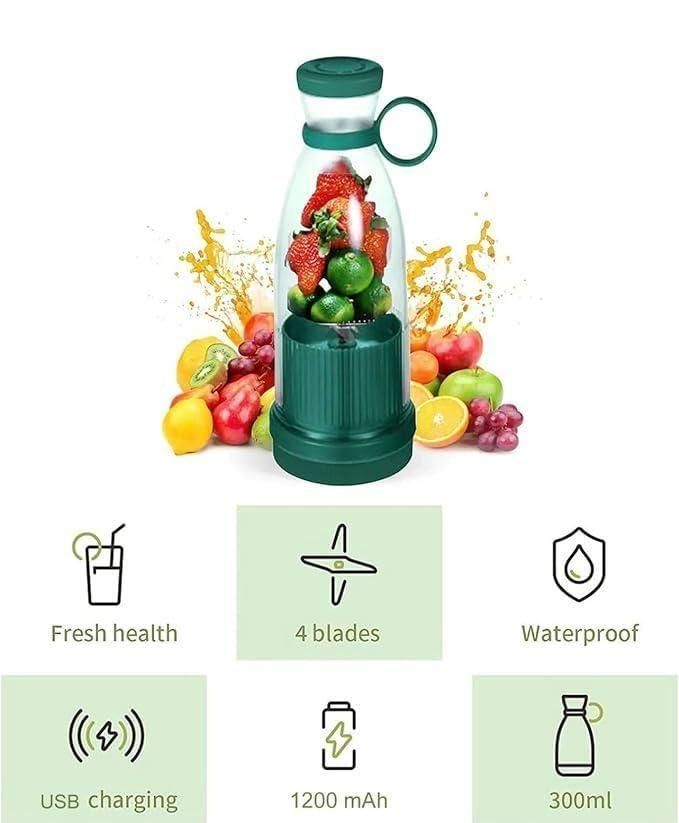 Travel Portable Mini Juice Blender – USB Rechargeable Juicer for Smoothies & Juices On-the-Go