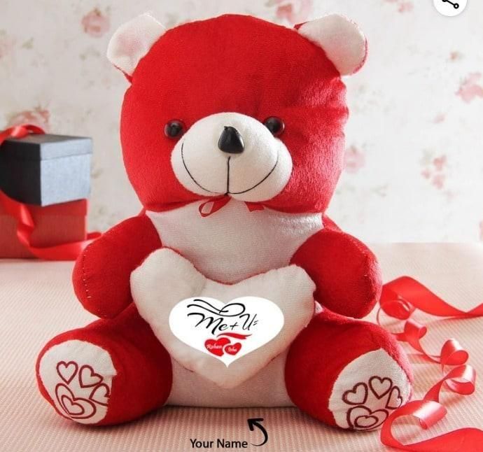 Love Quote Soft Teddy Bear with Heart – Valentine’s Gift for Girls & Kids