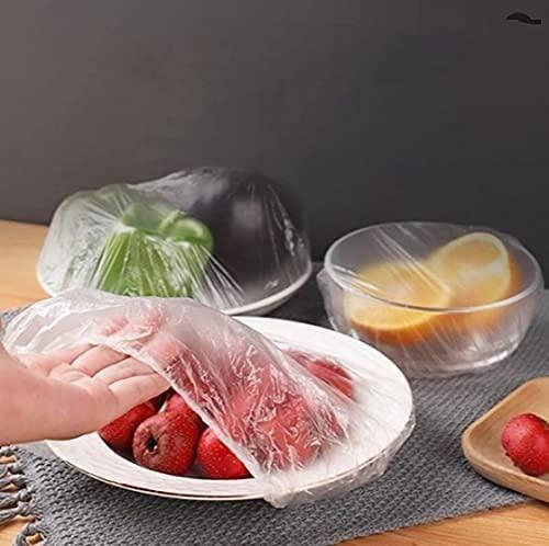 Reusable Elastic Food Storage Plastic Covers – 100 Pack, 20-Inch, White, for Bowls & Plates