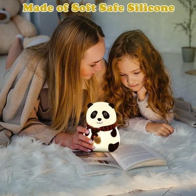 Adorable Panda Night Light Lamp for Kids – Soft Silicone with Touch Sensor