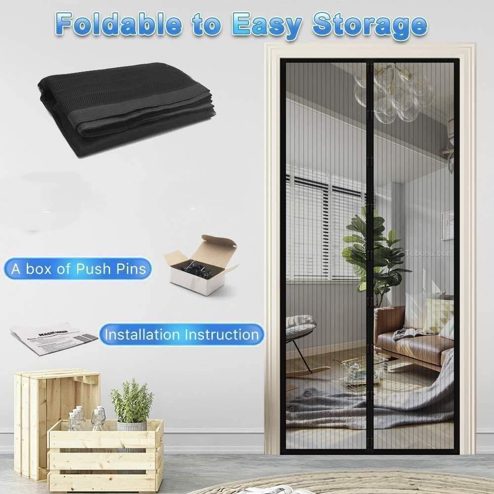 Magnetic Mesh Screen Door Curtain – Foldable Anti-Mosquito Net for Home