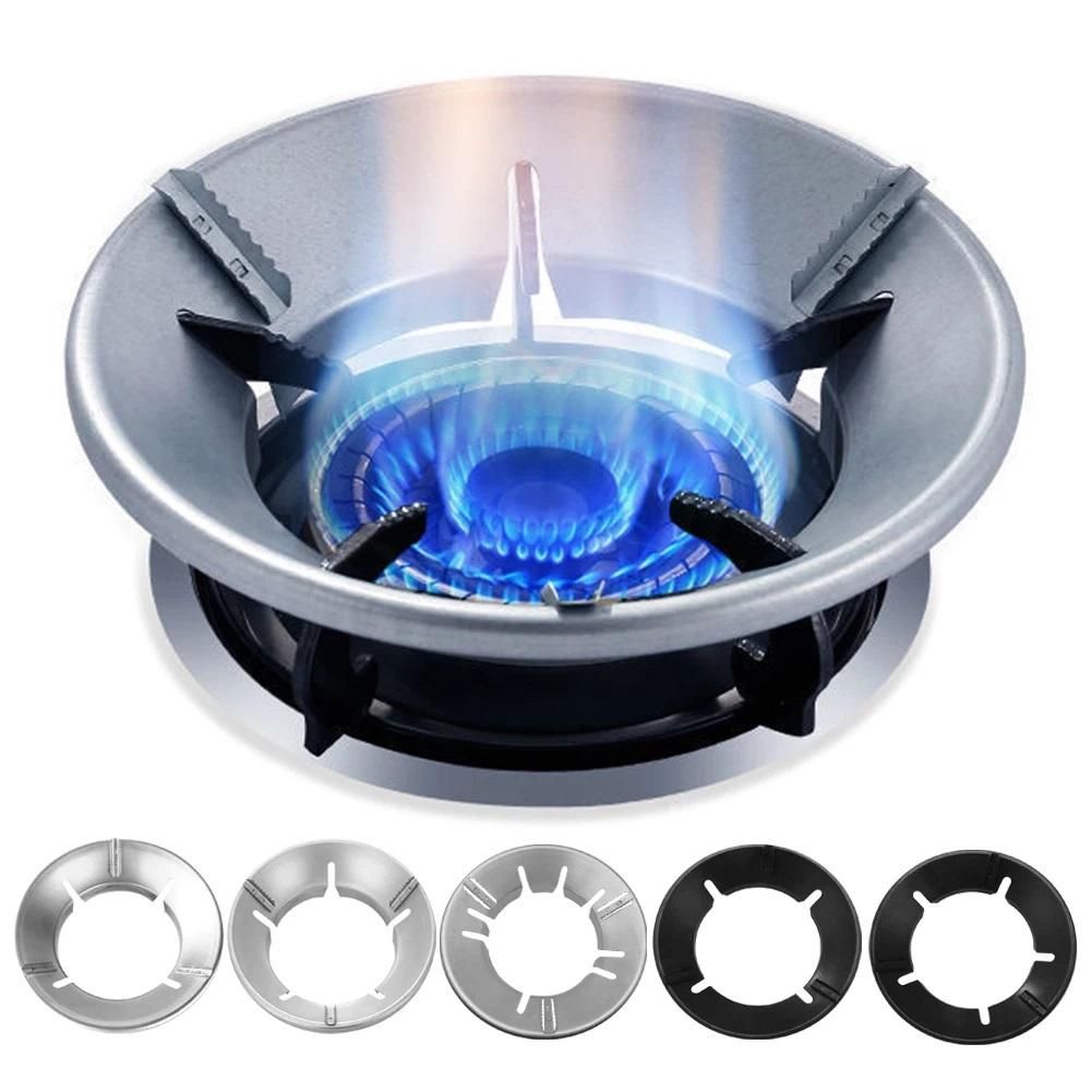 Gas Stove Cover Disk-Windshield Bracket Gas Stove Energy Saving Cover Disk Fire Reflection Windproof Stand (Pack of 2)