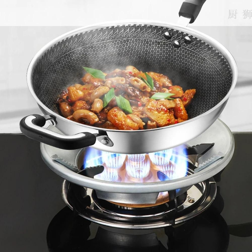Gas Stove Cover Disk-Windshield Bracket Gas Stove Energy Saving Cover Disk Fire Reflection Windproof Stand (Pack of 2)