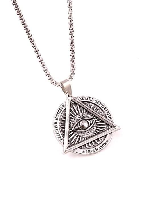 Evil Eye Pendant Necklace – Black, Stainless Steel, for Men & Women