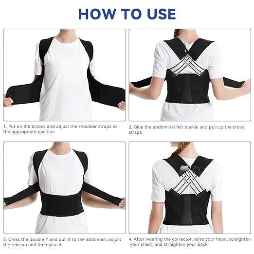 Adjustable Back Posture Corrector & Slouching Pain Relief Belt for Women & Men