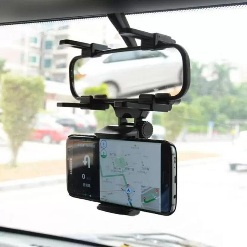 360° Cell Phone Holder – Rearview Mirror Mount Bracket Cradle for Cars & Trucks