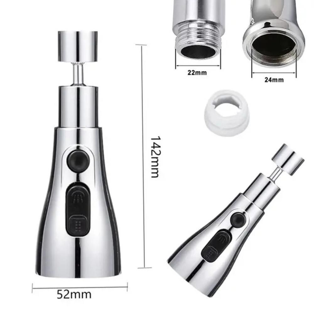 3-Mode Stainless Steel Kitchen Sink Faucet with Upright Handle Design