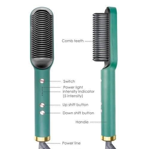 Professional Electric Hair Straightener Comb Brush – Effortless Styling with 5 Temperature Settings