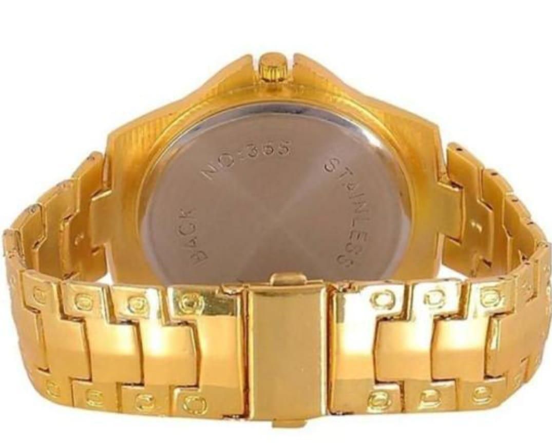 Men's Golden Stainless Steel Analog Watch
