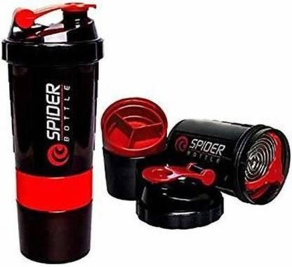 Spider Protein Shaker Bottle – 600ml Gym Sipper with Dual Compartments | BPA-Free