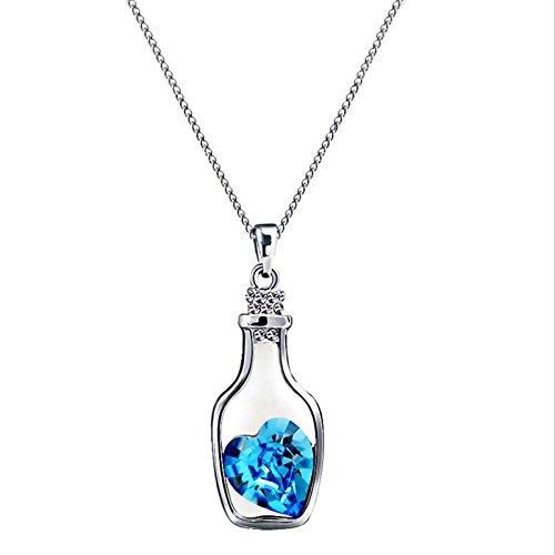 Heart Pendant Necklace with Birthstone Crystals Chain – Jewelry Gift for Women, Birthday & Christmas